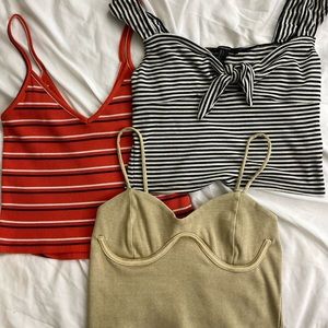 BUNDLE 3 crop top cute fashion tops size L